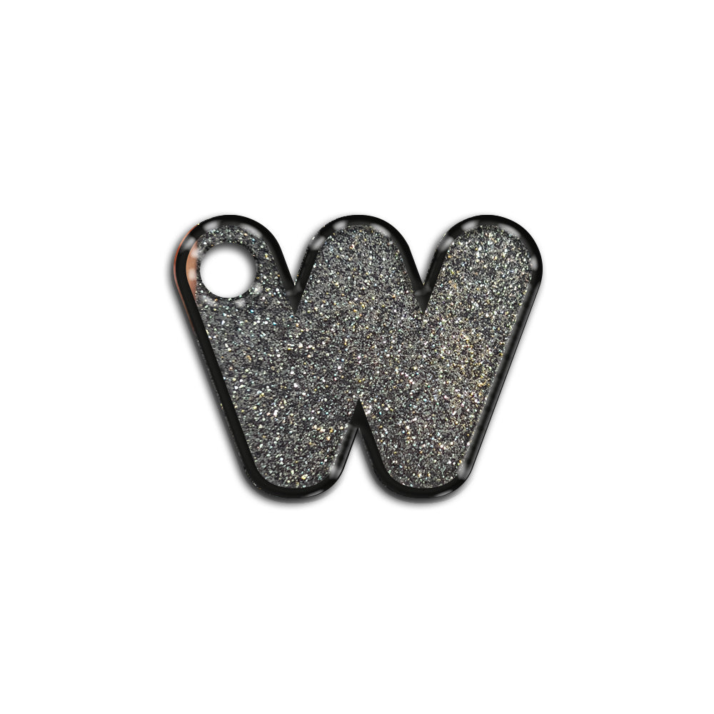 W Harfi Rounded Gray Glitter | ID Tag