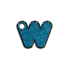 W Harfi Rounded Blue Glitter | ID Tag