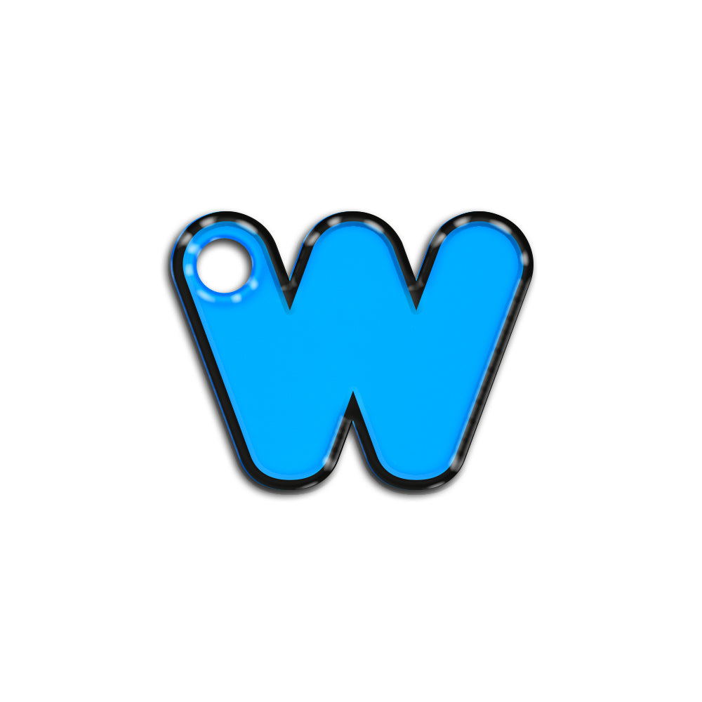 W Harfi Rounded Blue Neon | ID Tag
