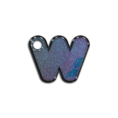 W Harfi Rounded Opal Blue Glitter | ID Tag