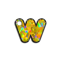 W Harfi Rounded Sarı Holo | ID Tag