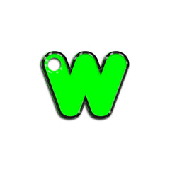 W Harfi Rounded Green Neon | ID Tag