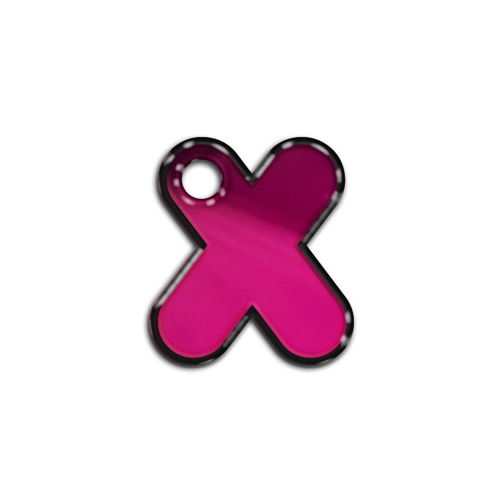 X Harfi Rounded Fuchsia Metalik | ID Tag