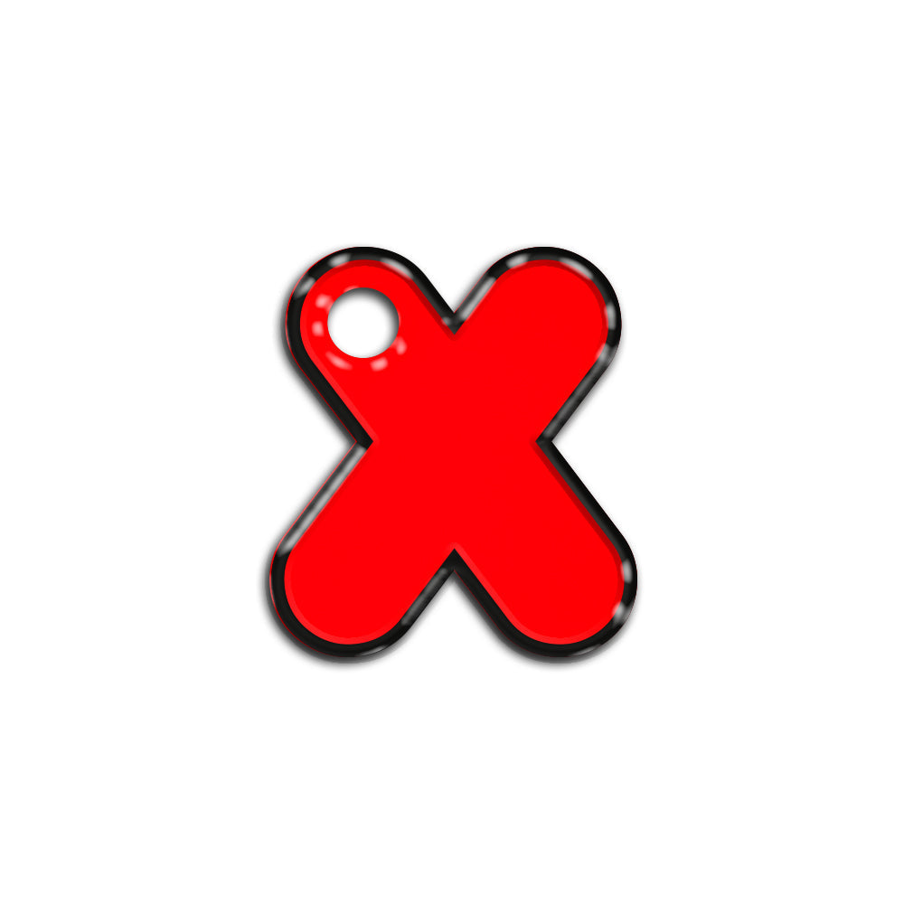 X Harfi Rounded Red Neon | ID Tag