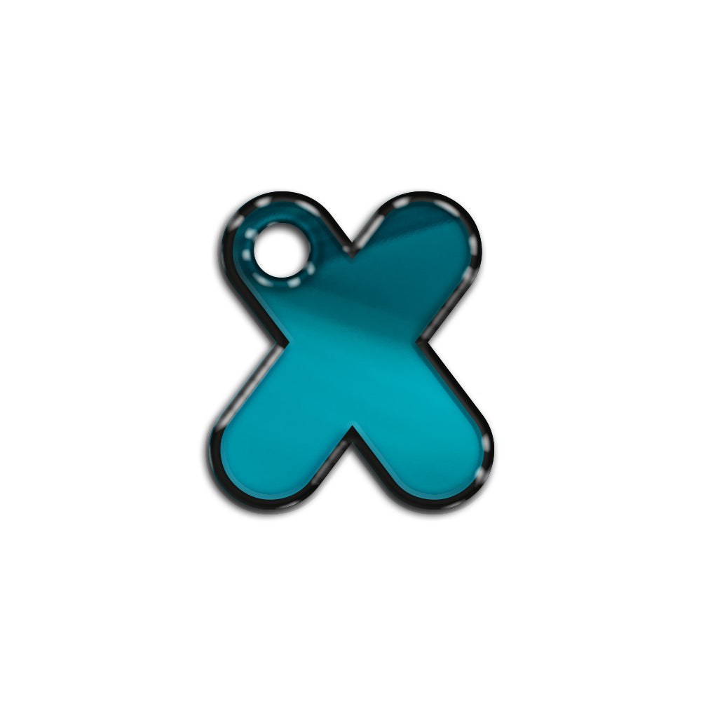 X Harfi Rounded Blue Metalik | ID Tag