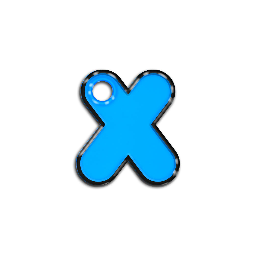 X Harfi Rounded Blue Neon | ID Tag