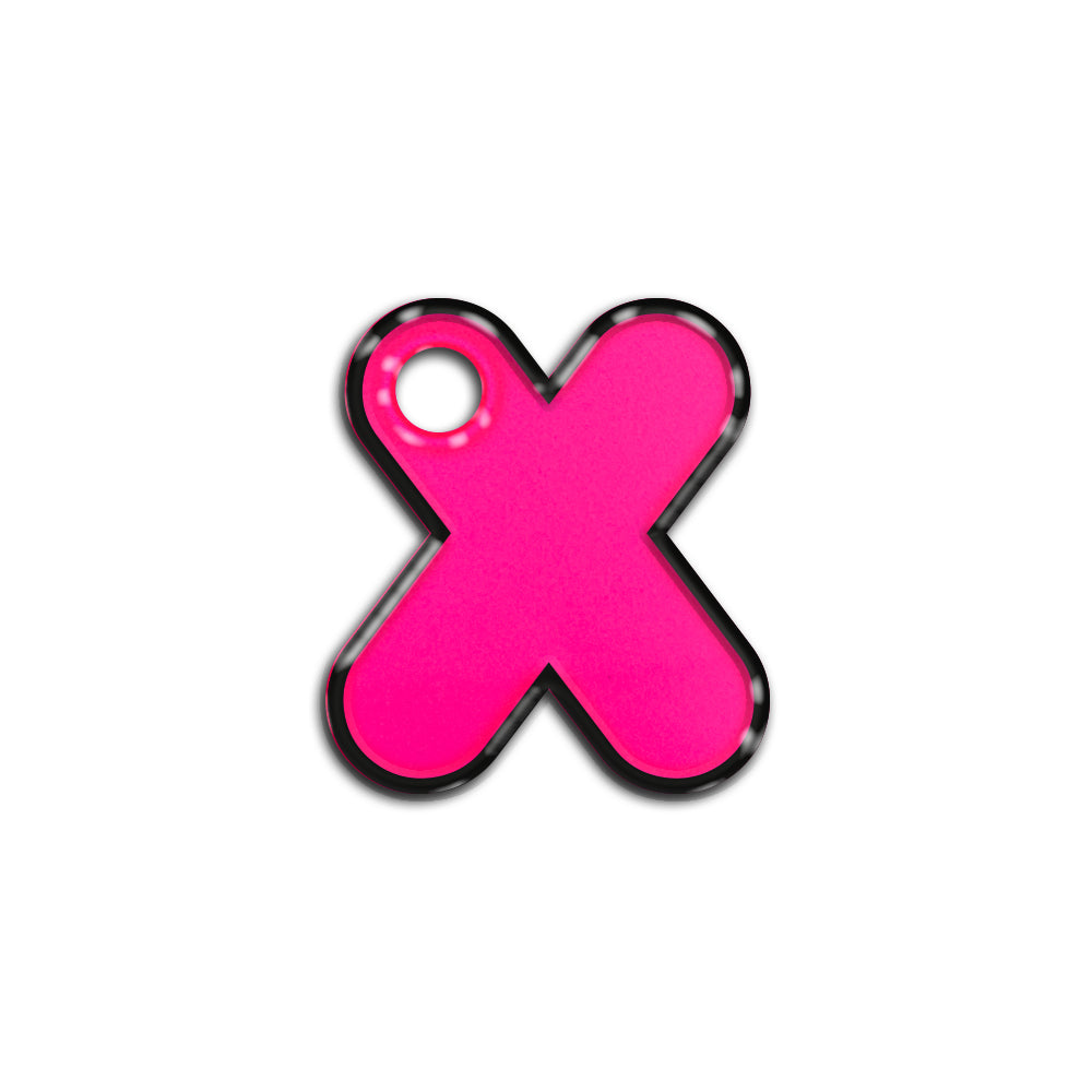 X Harfi Rounded Pink Neon | ID Tag