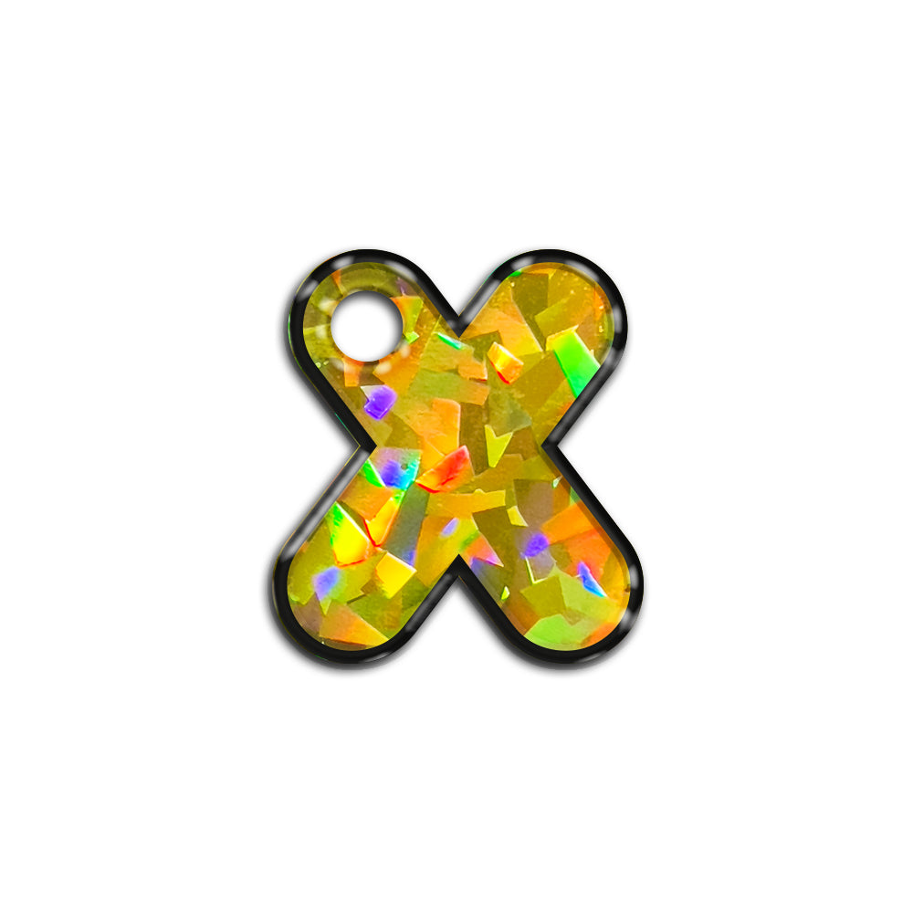 X Harfi Rounded Sarı Holo | ID Tag