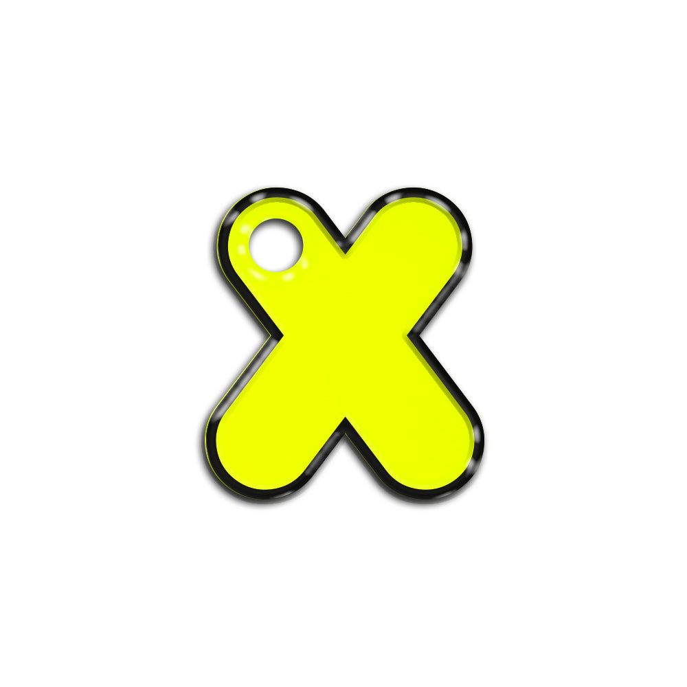 X Harfi Rounded Sarı Neon | ID Tag