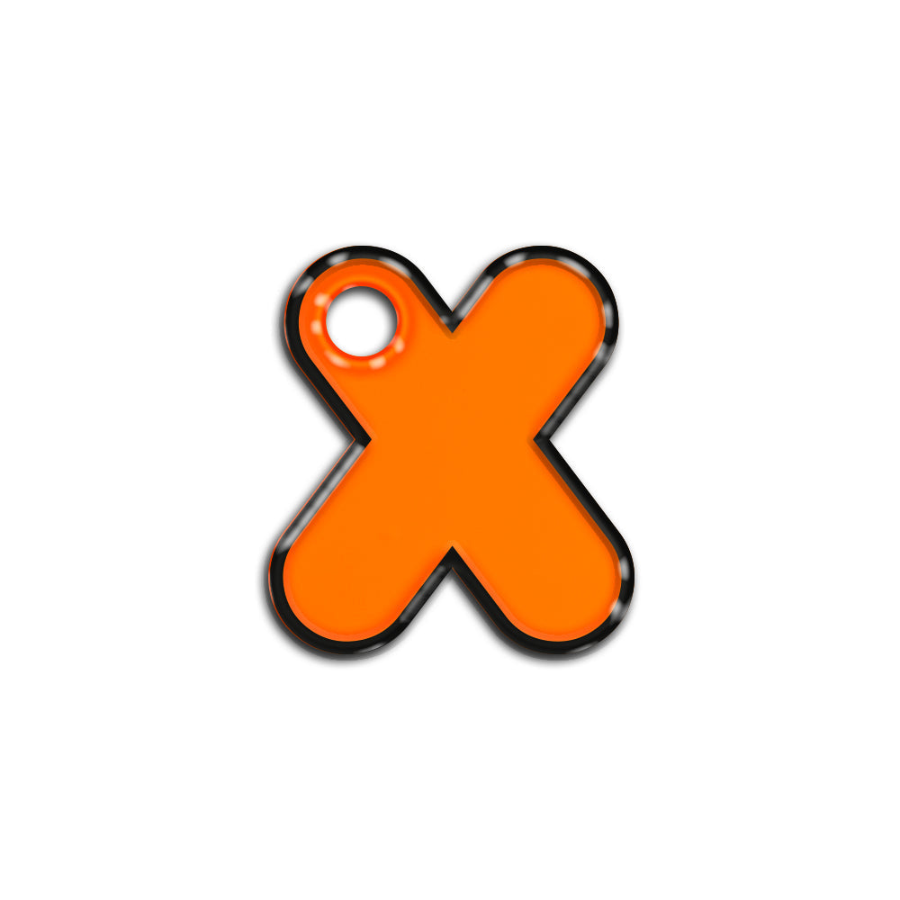 X Harfi Rounded Orange Neon | ID Tag