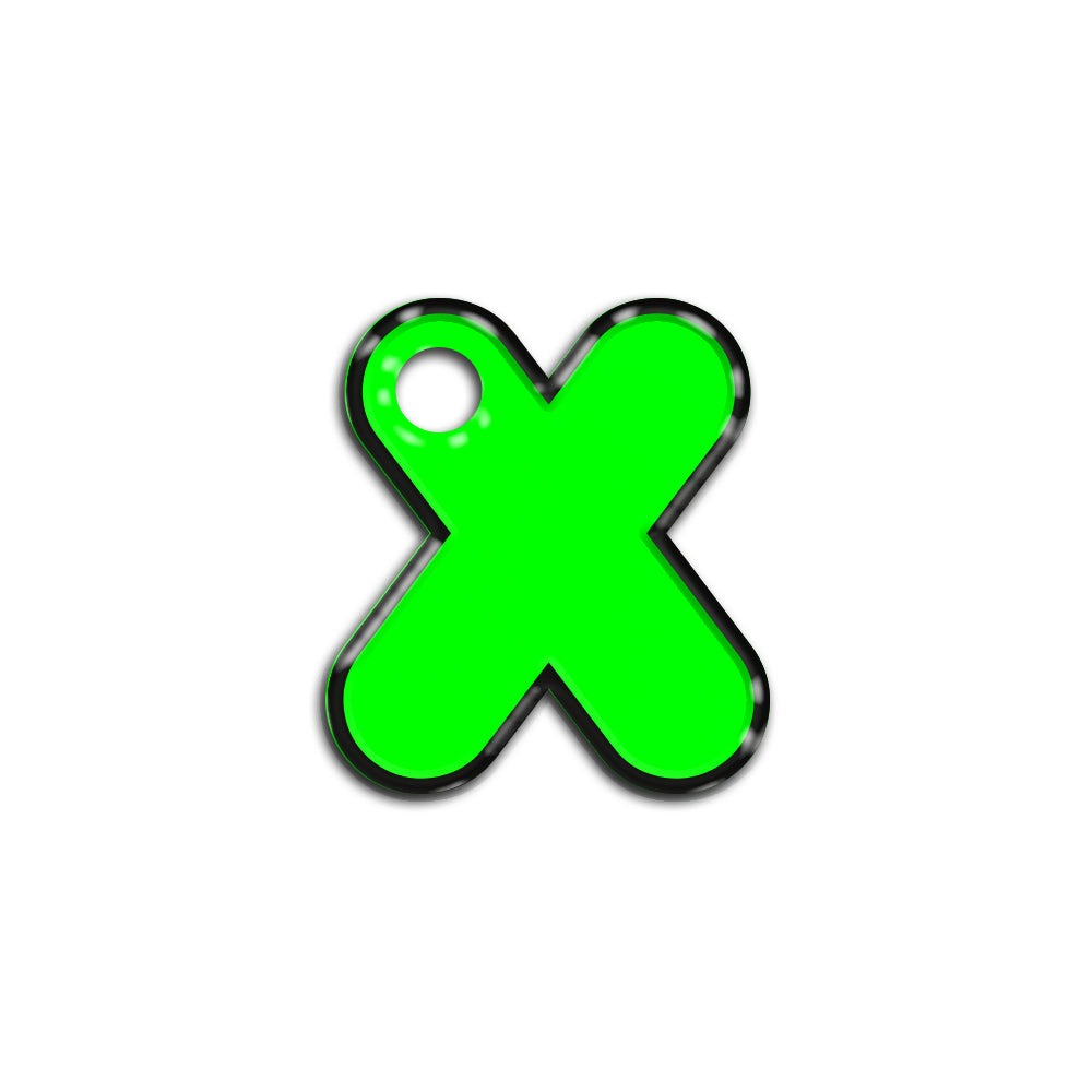X Harfi Rounded Green Neon | ID Tag