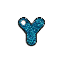 Y Harfi Rounded Blue Glitter | ID Tag