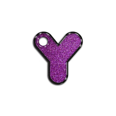 Y Harfi Rounded Purple Glitter | ID Tag