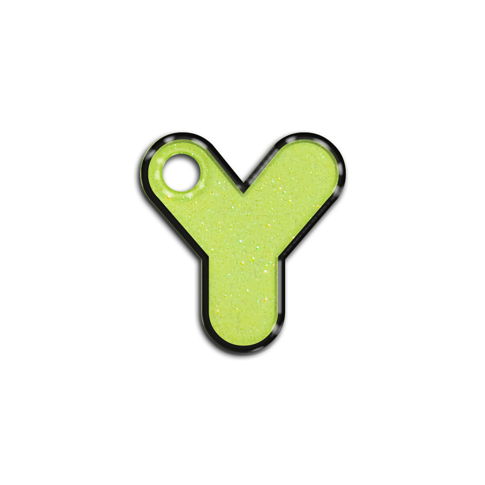 Y Harfi Rounded Sarı Glitter | ID Tag