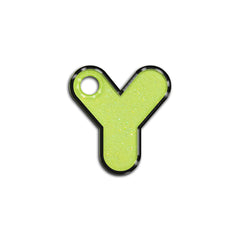 Y Harfi Rounded Sarı Glitter | ID Tag