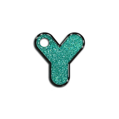 Y Harfi Rounded Su Green Glitter | ID Tag