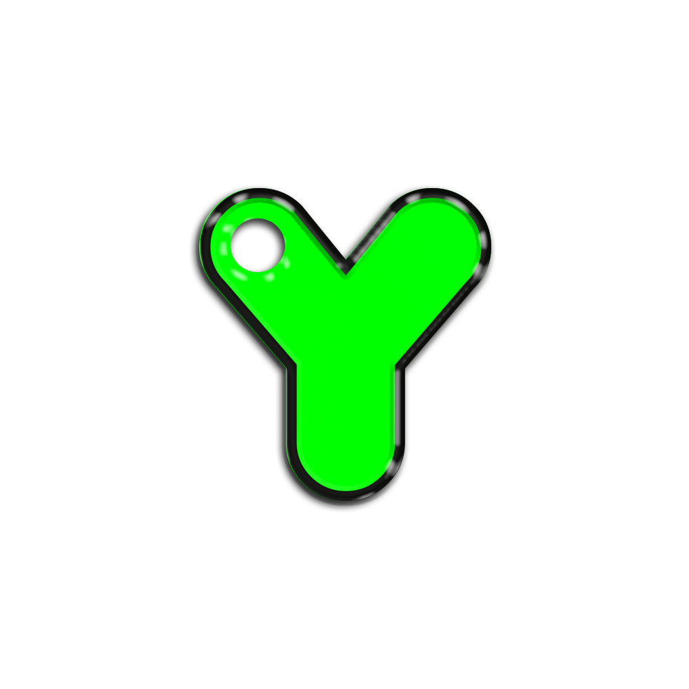 Y Harfi Rounded Green Neon | ID Tag