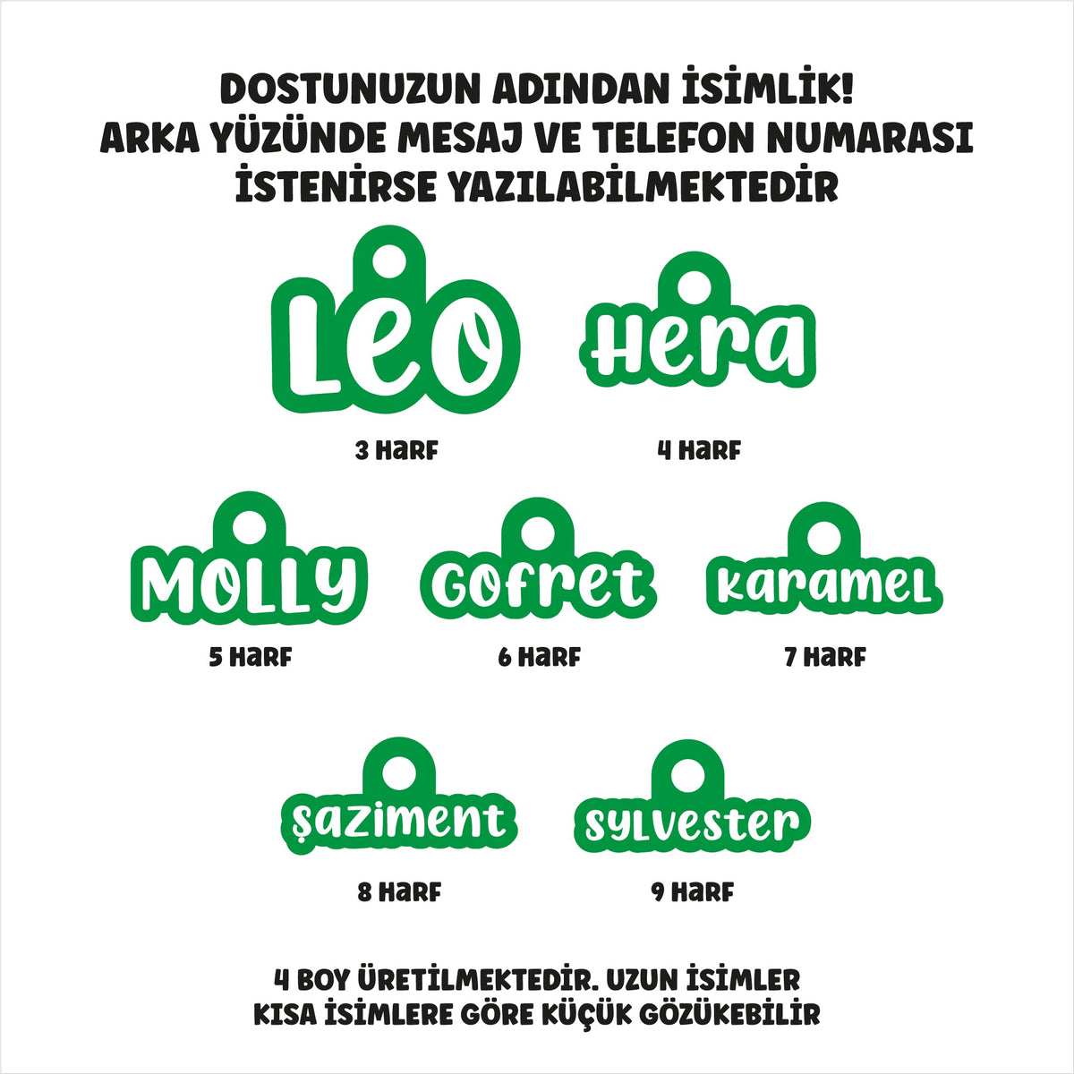 Green | Name Shaped ID Tag