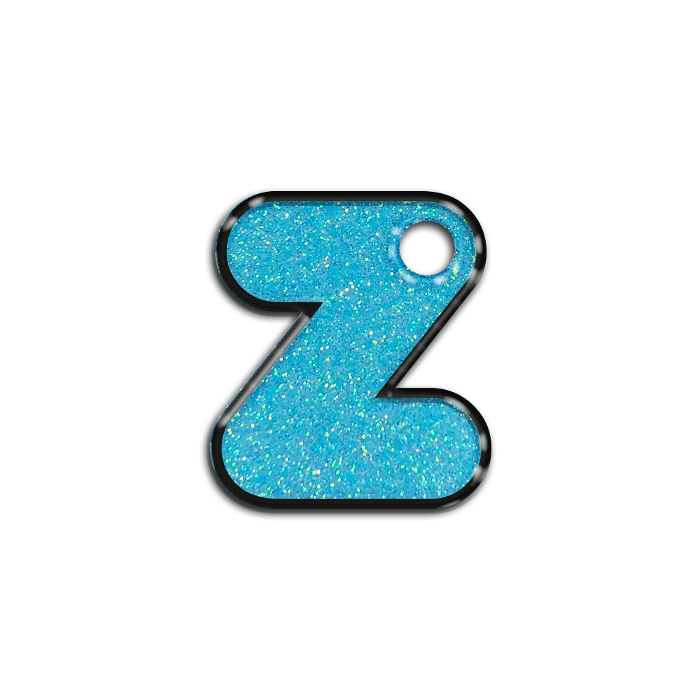 Z Harfi Rounded Light Blue Glitter | ID Tag