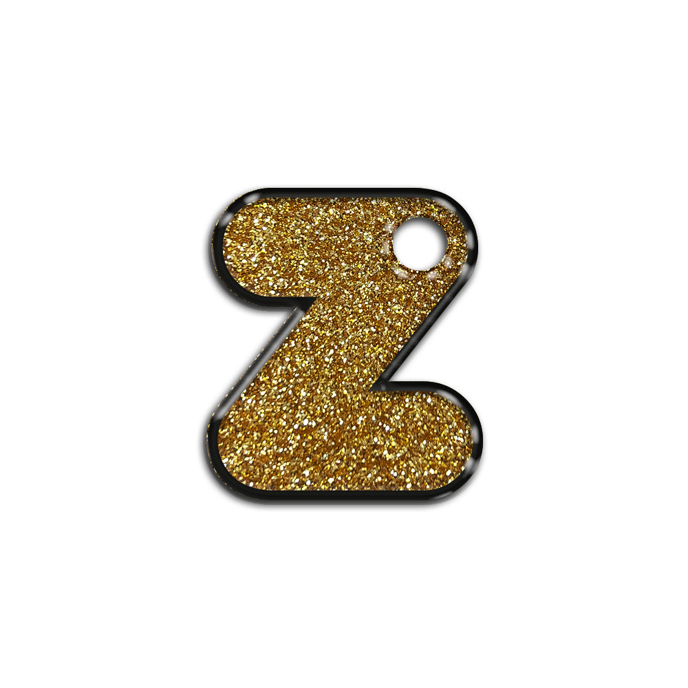 Z Harfi Rounded Gold Glitter | ID Tag