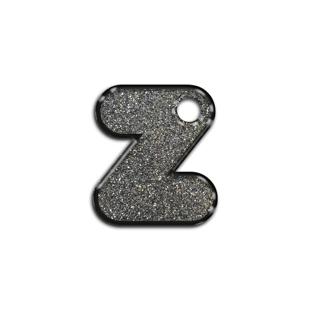 Z Harfi Rounded Gray Glitter | ID Tag