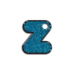 Z Harfi Rounded Blue Glitter | ID Tag