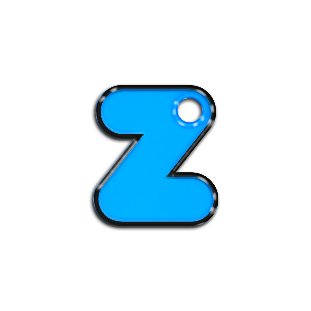 Z Harfi Rounded Blue Neon | ID Tag