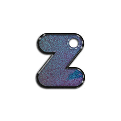 Z Harfi Rounded Opal Blue Glitter | ID Tag