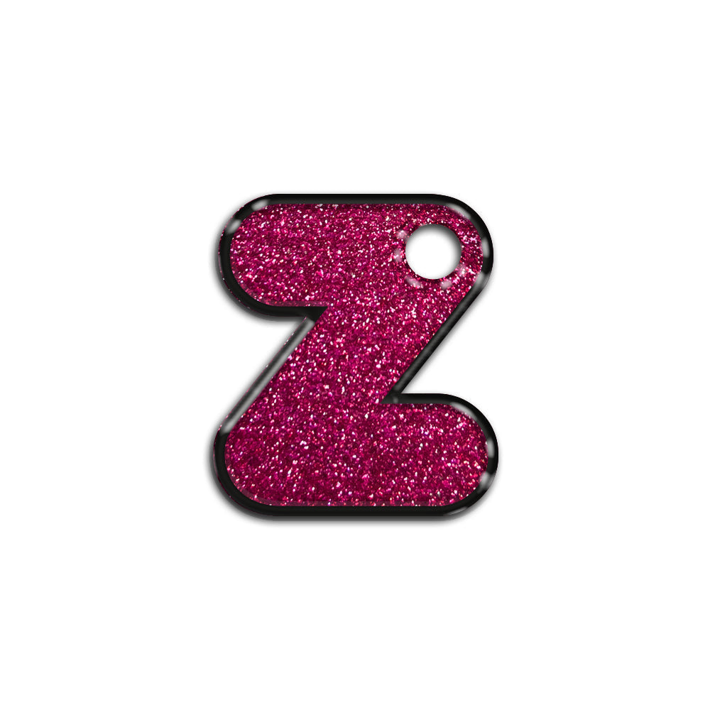 Z Harfi Rounded Fuchsia Glitter | ID Tag