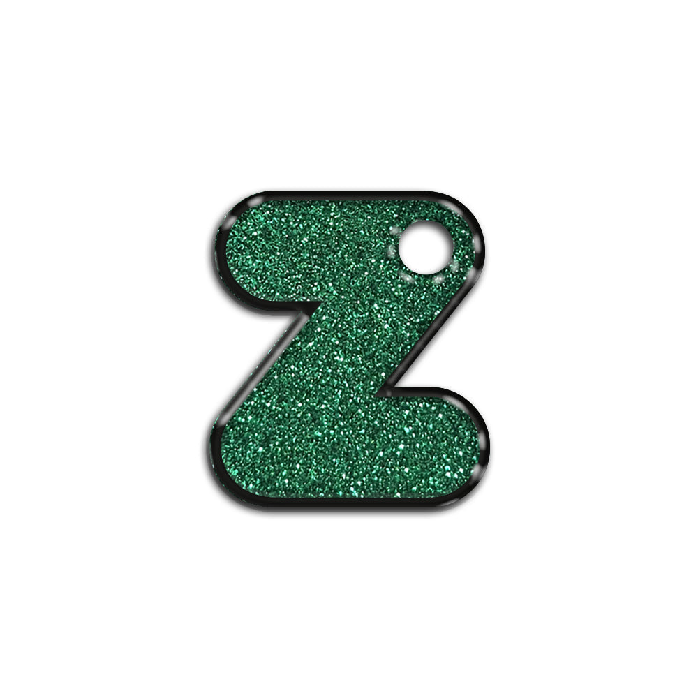 Z Harfi Rounded Green Glitter | ID Tag