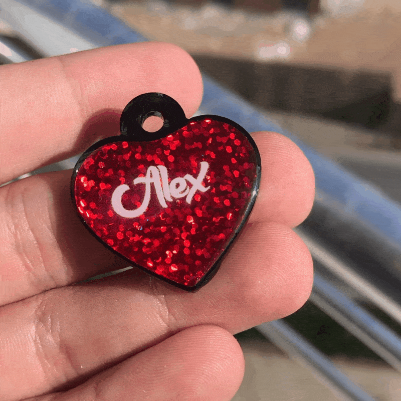 Kırmızı Hologram Kalp TFX TagsForever