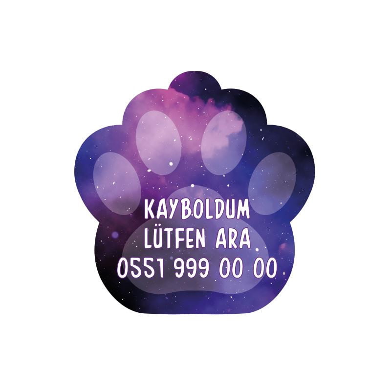 Mor Uzay Desenli Pati pati TagsForever