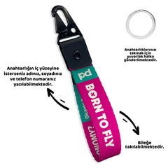 Born To Fly Pembe | PD Fly Anahtarlık - Evcil hayvanlar için mükemmel bir ürün.