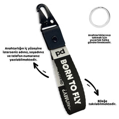 Born To Fly Siyah | PD Fly Anahtarlık - Evcil hayvanlar için mükemmel bir ürün.