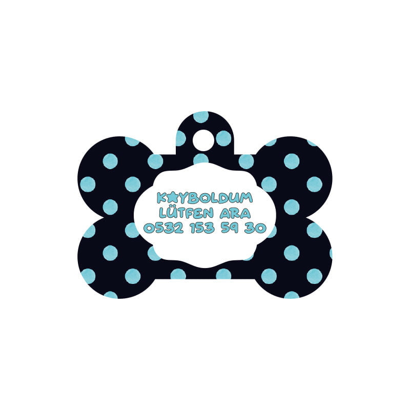 Mavi Puantiye Desenli Kemik | Kedi Köpek İsimlik