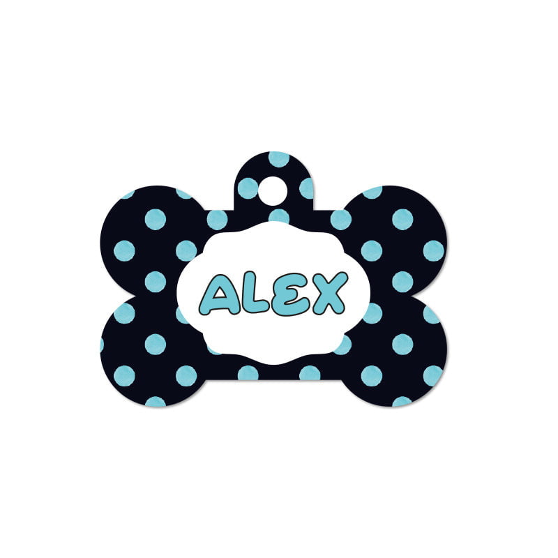 Mavi Puantiye Desenli Kemik | Kedi Köpek İsimlik - Evcil hayvanlar için mükemmel bir ürün.