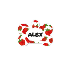 Kırmızı Çilek Desenli Kemik | Kedi Köpek İsimlik - Evcil hayvanlar için mükemmel bir ürün.