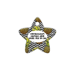 Ananas Zig Zag Desenli Yıldız | Kedi Köpek İsimlik