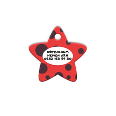 Kırmızı Polka Desenli Yıldız | Kedi Köpek İsimlik