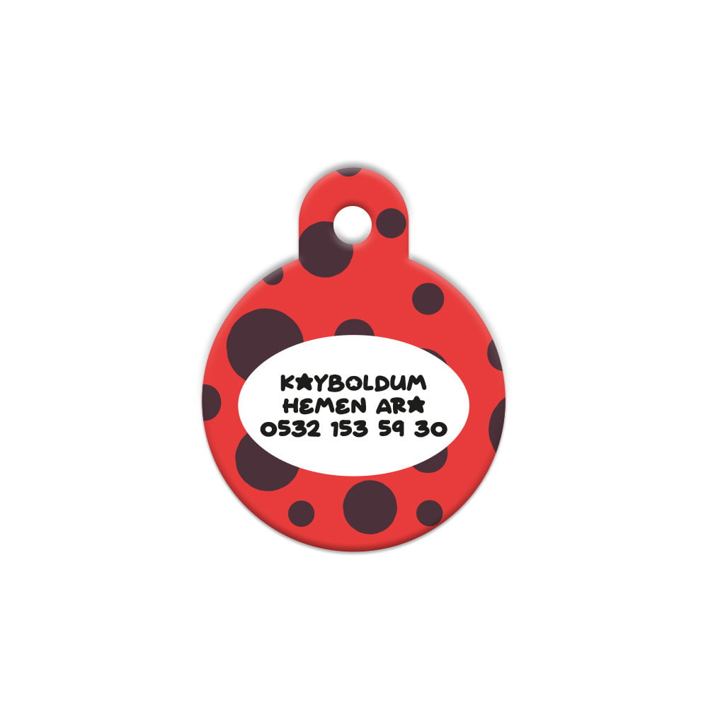 Kırmızı Polka Desenli Yuvarlak | Kedi Köpek İsimlik