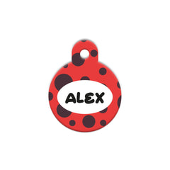 Kırmızı Polka Desenli Yuvarlak | Kedi Köpek İsimlik - Evcil hayvanlar için mükemmel bir ürün.