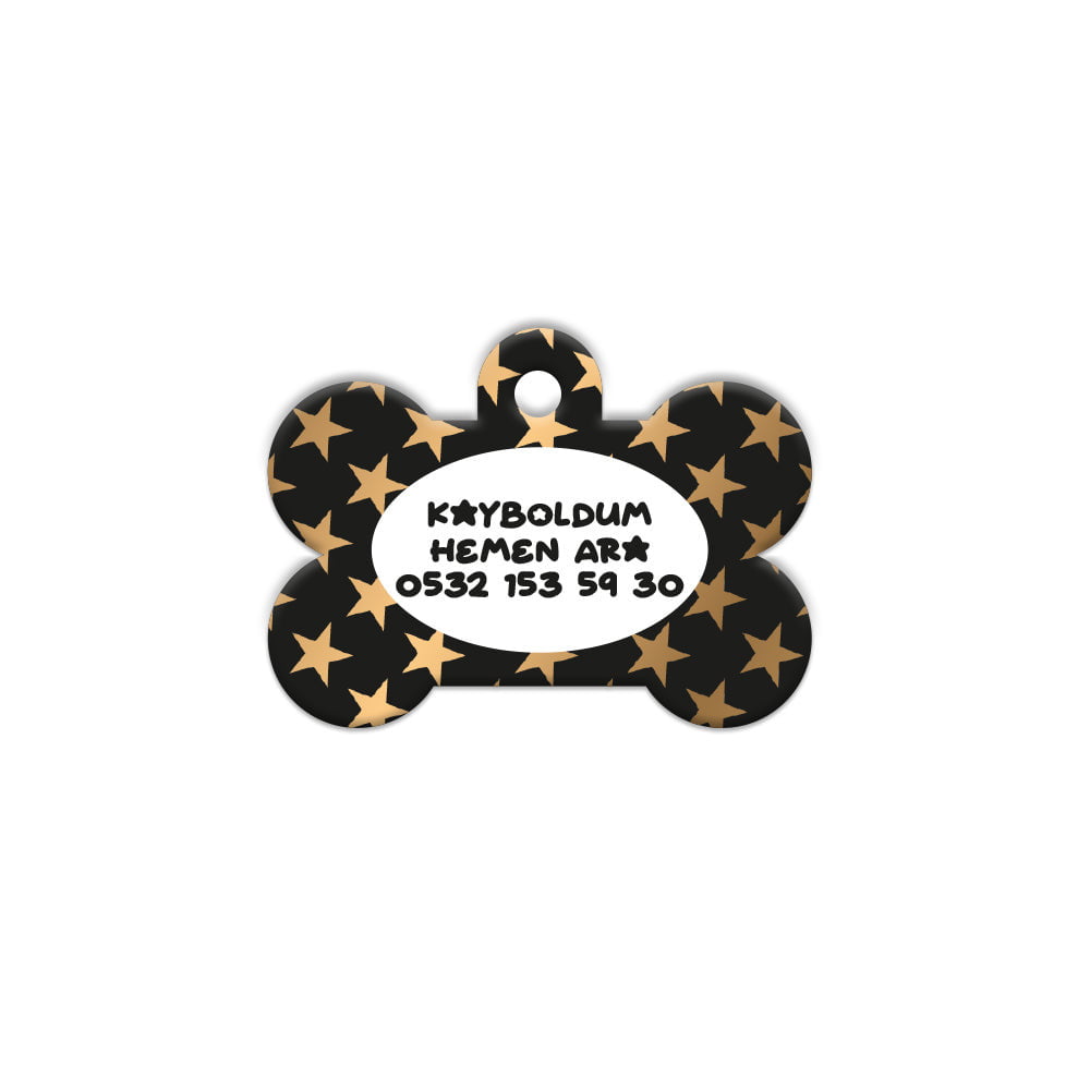 Altın Yıldız Desenli Kemik | Kedi Köpek İsimlik