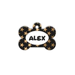 Altın Yıldız Desenli Kemik | Kedi Köpek İsimlik - Evcil hayvanlar için mükemmel bir ürün.