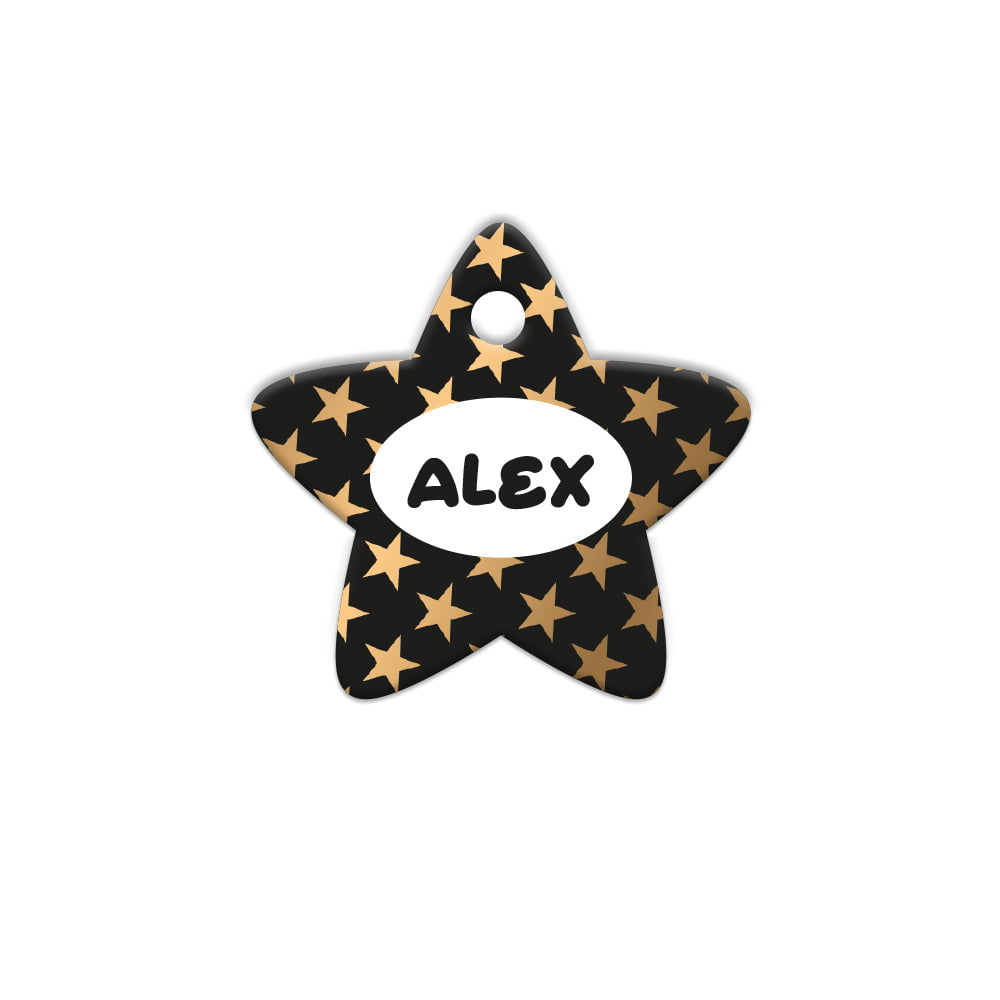 Altın Yıldız Desenli Yıldız | Kedi Köpek İsimlik - Evcil hayvanlar için mükemmel bir ürün.