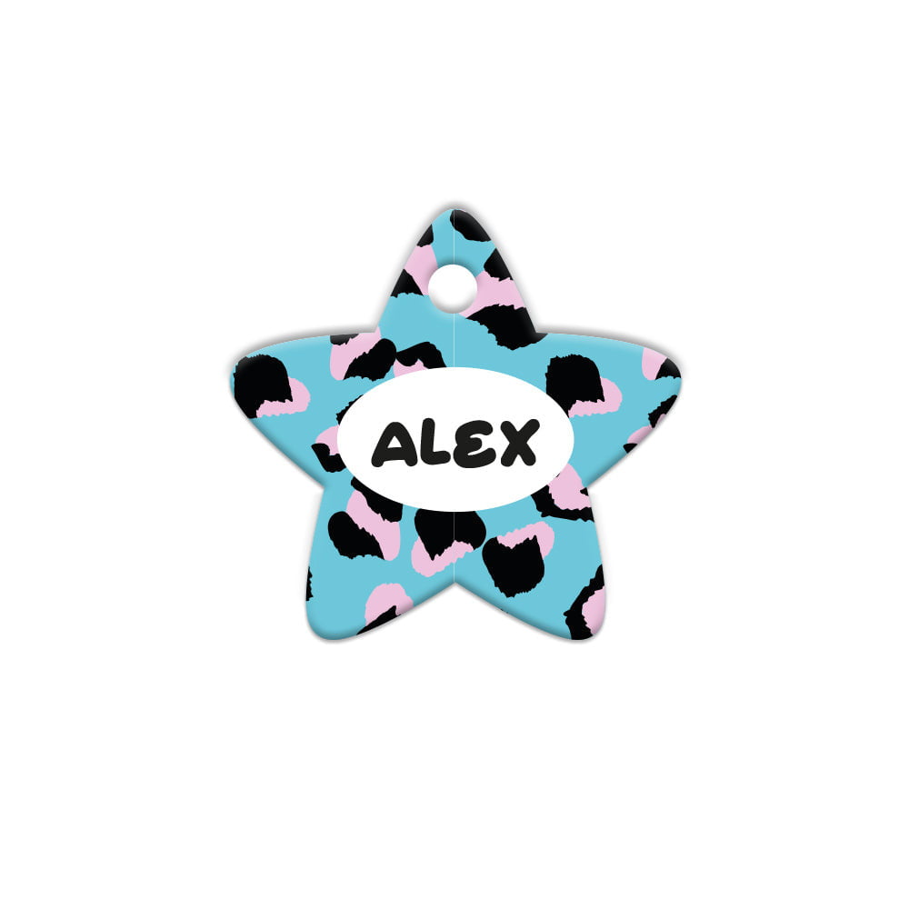 Mavi Leopar Desenli Yıldız | Kedi Köpek İsimlik - Evcil hayvanlar için mükemmel bir ürün.