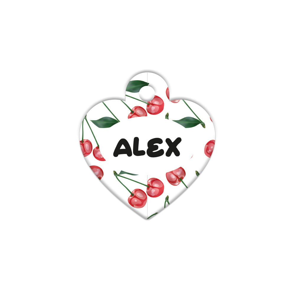 Kiraz Desenli Kalp | Kedi Köpek İsimlik - Evcil hayvanlar için mükemmel bir ürün.