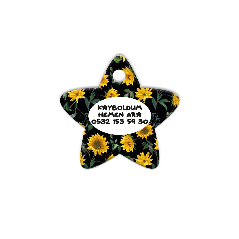 Ay Çiçeği Desenli Yıldız | Kedi Köpek İsimlik